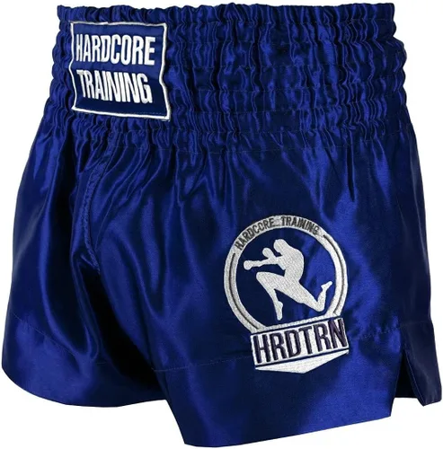 Vista 8 de Hardcore Training Pantalones cortos clásicos de Muay Thai Negro Blanco Rojo Camo Azul Kick Boxing MMA Combat Sport Sparring Trunks