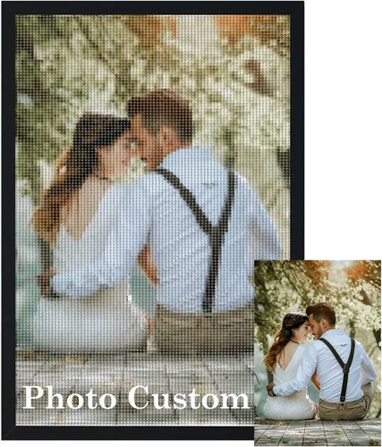 Vista 10 de Pinturas de diamantes personalizadas, arte de diamantes personalizado 5D de la foto, imagen privada personalizada para adultos, regalos, familia