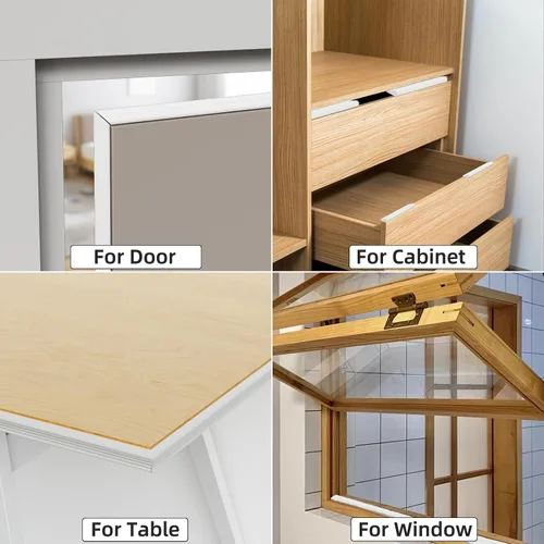 Vista 9 de 2 piezas de burletes para puertas en forma de cuña de 196", aislamiento para ventanas y puertas para invierno, cinta aislante autoadhesiva
