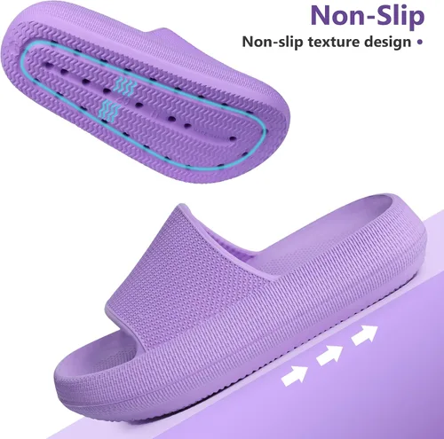 Vista 4 de Youecci Sandalias de nube para niños, sandalias de ducha, sandalias de baño, piscina, cómodas pantuflas de suela gruesa, zapatos de playa