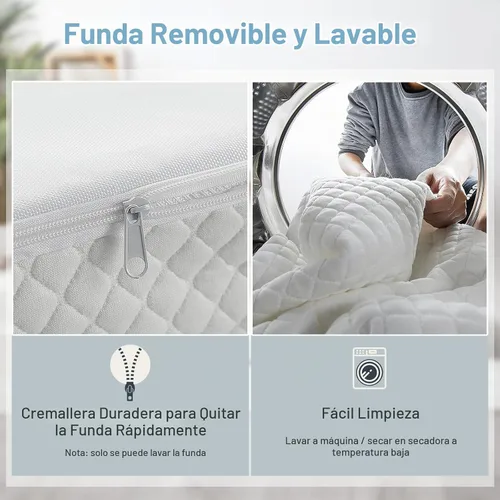Vista 6 de LILNAP Colchón Pack and Play Impermeable de 3 Pulgadas, Colchón de Espuma Viscoelástica de 38"x26"x3" Pack N Play con Funda Transpirable