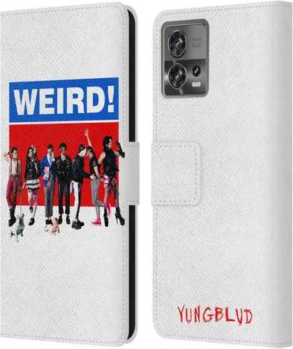Vista 7 de Head Case Designs Officially Licensed Yungblud Face Graphics Leather Book Wallet Case Cover Compatible with Motorola Moto Edge 30 Fusion