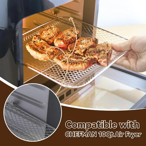 Vista 4 de Accesorios para freidora de aire para freidora de aire digital multifuncional CHEFMAN de 10 cuartos de galón, 2 bandejas de cesta, 100 forros