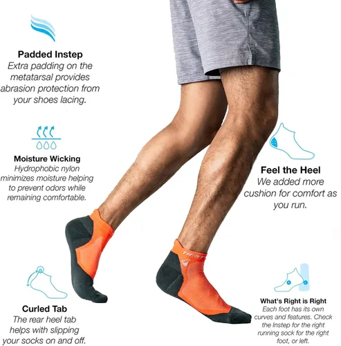 Vista 5 de Thirty48 - Calcetines deportivos ultraligeros unisex para correr, con puntera sin costuras, absorbe la humedad, acolchado