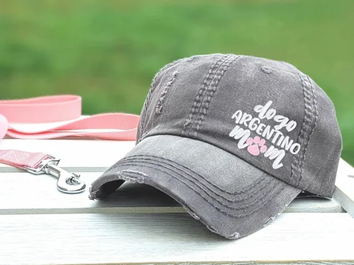 Vista 2 de Women's Dogo Argentino Dog Mom or Mama Hat, Baseball or High Ponytail Cap, Corner Embroidered Design, New Puppy Gift for Her Lover Owner Wife