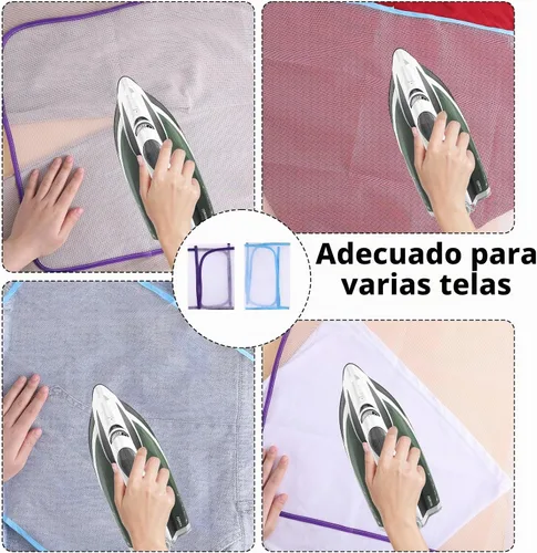Vista 6 de Paquete de 2 protectores de malla abrasiva para planchar, protector de planchado que ahorra quemadura, paño de planchado para proteger la ropa