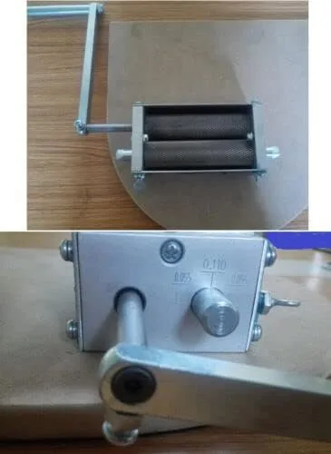 Vista 6 de Molino eléctrico manual de grano molino de cebada trituradora de malta molino de cerveza casero 2 rodillos