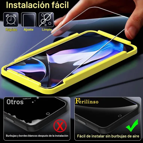 Vista 4 de Ferilinso Paquete de 3 protectores de pantalla de cobertura total para Google Pixel 9 Pro XL [Compatible con estuches para teléfono], paquete de 3