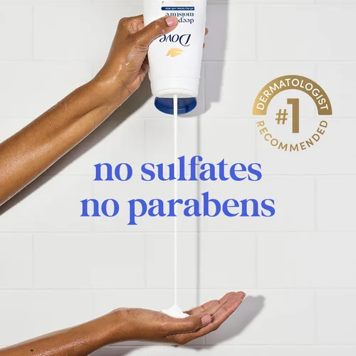 Vista 5 de Dove Gel de Ducha con Bomba 3 Unidades Humedad Profunda para 24 Horas de Humedad Suave como Loción, Hidratante Limpiador de Piel sin Sulfatos ni