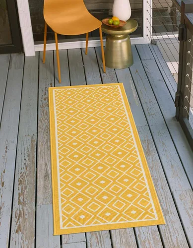 Vista 37 de Unique Loom Outdoor Trellis Collection - Alfombra de área Kafes (2 x 6 pies 1 pulgada, gris/marfil)