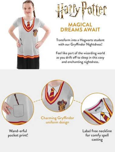 Vista 4 de Harry Potter Camisón Camisones para niñas Hogwarts Ropa de dormir para niñas Gryffindor