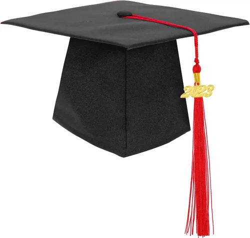 Vista 11 de Gorra de graduación negra con borla 2023/2024 para secundaria y licenciatura Negro Tassel