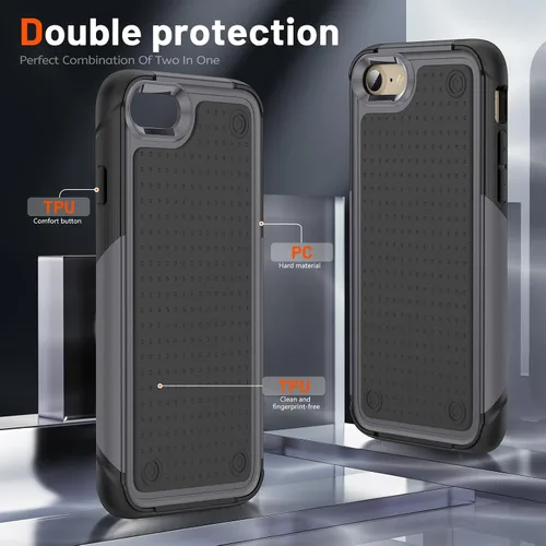 Vista 250 de Jeylly Funda para iPhone SE/Funda para iPhone 5S, Exterior de Plástico Duro que Absorbe Golpes + Interior de Silicona de Goma Defensor contra