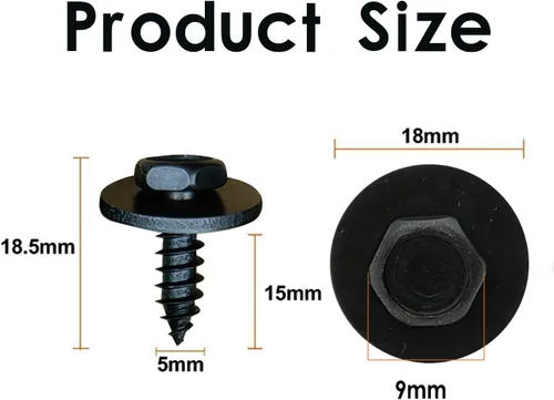 Vista 2 de 20 piezas de cabeza hexagonal Tornillo Parachoques Cubierta de revestimiento trasero Cubierta inferior del capó Escudo 07147129160 Compatible