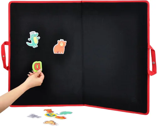 Vista 10 de CHEFAN Tablero de fieltro plegable para niños pequeños 22 x 13, tablero de franela independiente para niños, exhibición de narración para aulas