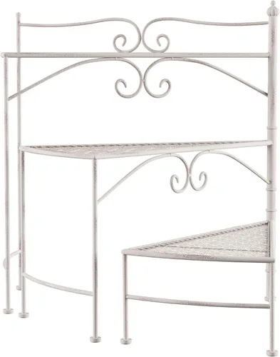 Vista 3 de Pure Garden - Soporte de hierro forjado para interiores o exteriores, diseño redondo de metal, accesorios decorativos para exhibición de plantas
