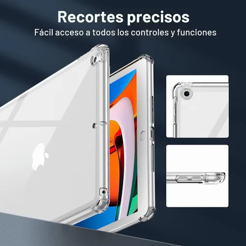 Vista 3 de Funda para iPad de 9ª/8ª/7ª generación para iPad 10.2 2021 y 2020 y 2019, transparente, transparente, a prueba de golpes, funda protectora de TPU