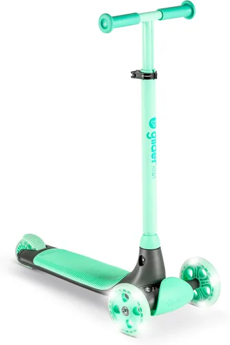 Vista 10 de Yvolution Y Glider Air Scooter para niños, patinete de 3 ruedas para niños pequeños, altura ajustable en 4 posiciones, inclínate para dirigir