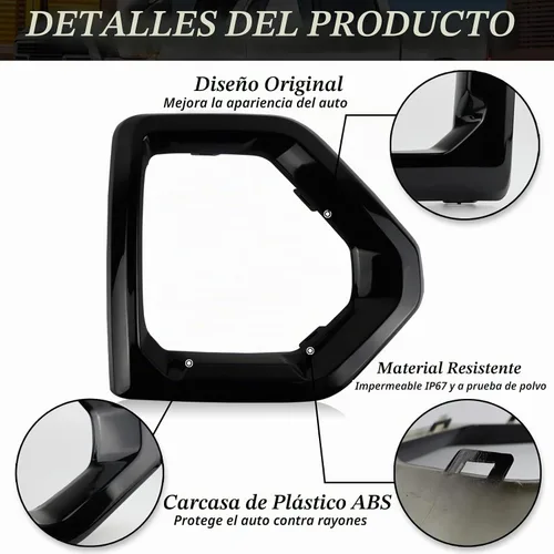 Vista 4 de 1 par de cubierta de bisel de luz antiniebla delantera, repuesto exterior compatible con GMC Sierra 1500 de 4 puertas 2019-2021 Denali SLT AT4 Marco