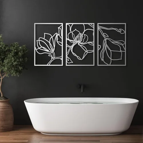 Vista 6 de Fayholy Decoración de pared de flores de metal, flores de metal, decoración al aire libre, arte de pared de flores de metal, decoración grande