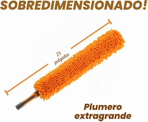 Vista 2 de Limpiador de ventilador de techo flexible/ Plumero de ventilador lavable para techos altos/ Se adapta a todos los postes de extensión con rosca