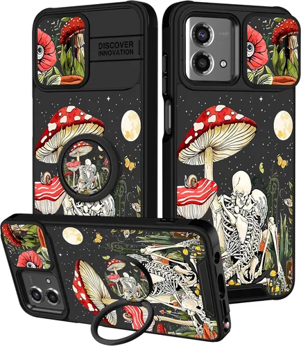 Vista 36 de Funermei Funda para Moto G Stylus 5G 2022, funda para teléfono con diseño de calavera de esqueleto para mujeres y niñas, diseño gótico, Como