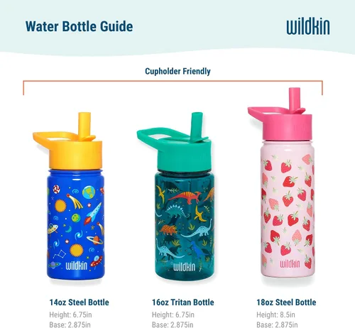 Vista 8 de Wildkin Kids - Botella de agua de acero inoxidable de 14 onzas para niños – Sin BPA, a prueba de fugas, aislada, fácil de limpiar - Ballerina