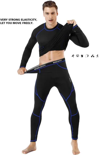 Vista 3 de Conjunto de ropa interior térmica para hombre con forro polar y capa base superior inferior