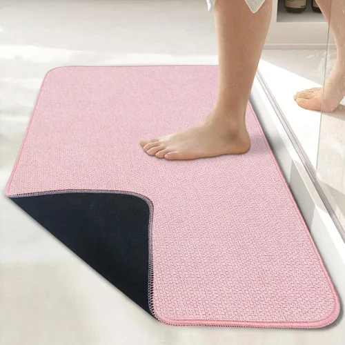 Vista 31 de Tapete de baño ultrafino, con base de goma, antideslizante, secado rápido, lavable a máquina, pelo bajo, absorbente, para ducha exterior, fregadero