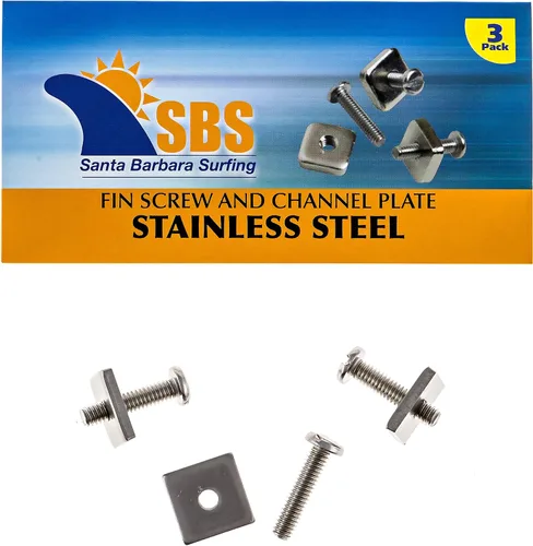 Vista 2 de SBS - Tornillo y placa de aleta Longboard de acero inoxidable - Paquete de 3