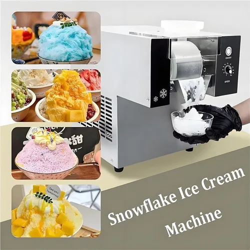 Vista 4 de Snowflake Ice Maker Machine, Automatic Electric Ice Shaved Machine, Food-Grade Stainless Steel Material Slushie Machine For Home, Parties, Food
