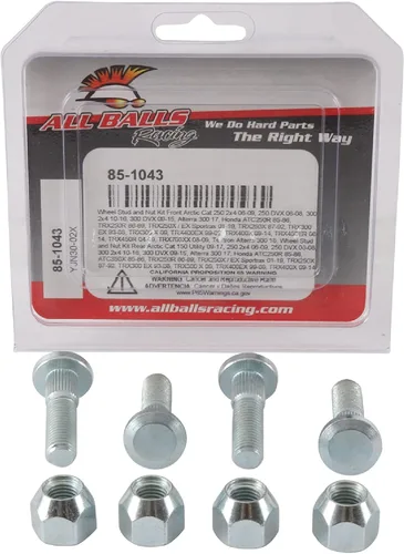 Vista 3 de All Balls Racing 85-1043 - Kit de tuerca y tuerca de rueda compatible con/repuesto para Arctic Cat 300 DVX 2009-2015, 300 Utility 2x4 2010-2016, 250