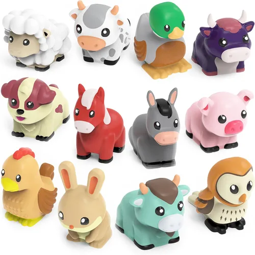 Vista 10 de Tub Works® Barnyard™ - Juguetes de baño sin moho, paquete de 6 Diseño de juguetes de baño sellados y sin agujeros que mantiene la humedad fuera