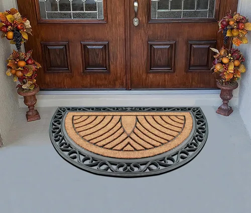 Vista 4 de A1HC Tapete para Puerta de Fibra de Coco Natural y Caucho, 30"x48" – Grueso, Duradero, Resistente, Anti-Desprendimiento, Resistente a la Medio