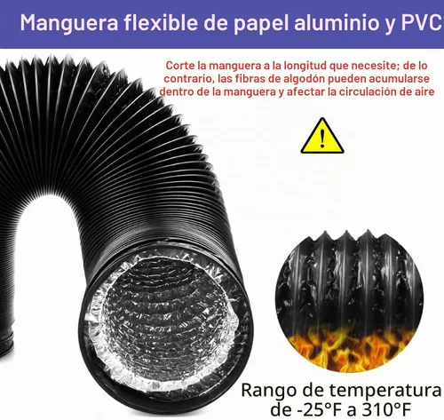 Vista 5 de Manguera de Ventilación de Secadora para Espacio Reducido, Ventilación de Secadora Interior, Kit de Manguera de Ventilación de Secadora, Codo