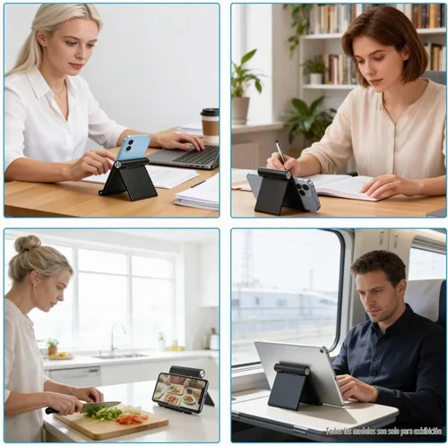 Vista 7 de VOVIGGOL Soporte para teléfono celular, soporte para teléfono celular, soporte ajustable para teléfono de escritorio, soporte plegable para teléfono