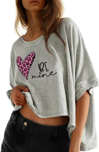 Vista 17 de Dokotoo -Camisetas de verano para mujer, color liso, holgadas, de gran tamaño, básicas