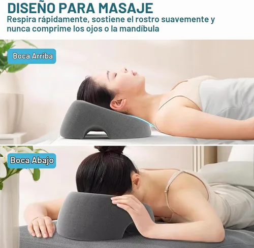 Vista 2 de Almohada prona, almohada boca abajo para dormir, cuna para mesa de masaje, espuma viscoelástica para masaje, oficina, hogar, viaje y artículos