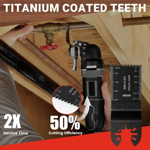 Vista 7 de 43 hojas de sierra oscilantes, kit multiherramienta premium para madera/metal/plástico, hojas de sierra de liberación rápida, compatible con Porter