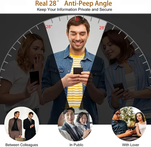 Vista 4 de 2 protectores de pantalla frontal de vidrio templado de privacidad compatibles con Samsung Galaxy Z Fold 5 + 2 protectores de lente de cámara