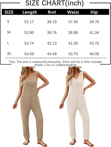 Vista 6 de LILLUSORY Knit Jumpsuit Womens Sleeveless One Piece Jumpsuits with Pockets