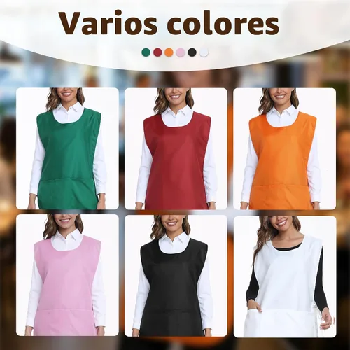 Vista 8 de Xeoxarel Delantal de zapatero unisex con chaleco de 3 bolsillos Multiple colors available, Blank No-Logo, Adjustable Drawstring & Side Ties