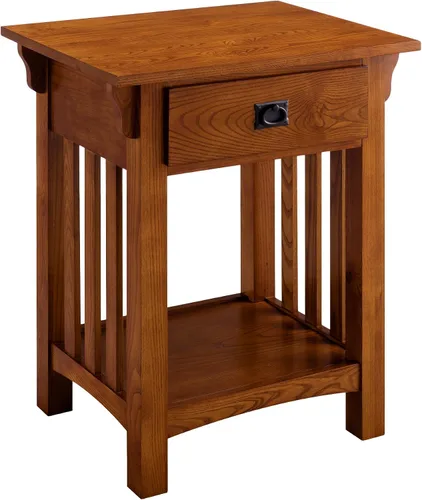 Vista 8 de Leick Home Ironcraft - Mesa auxiliar para mesita de noche, 24 pulgadas, color negro lavado