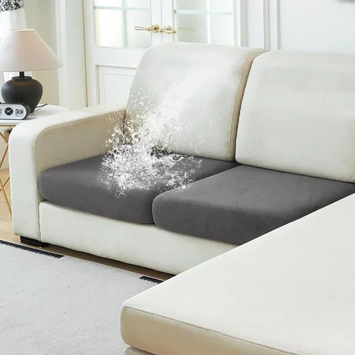 Vista 46 de NAISI Fundas de cojín impermeables de tela de terciopelo grueso lavable, 1 pieza, fundas individuales para sofá modular con parte inferior elástica
