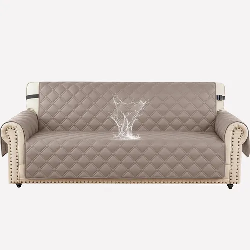 Vista 29 de XINEAGE Funda impermeable para sillón, funda para sofá de 1 plaza con correas elásticas y bolsillos, triple protección antideslizante, lavable