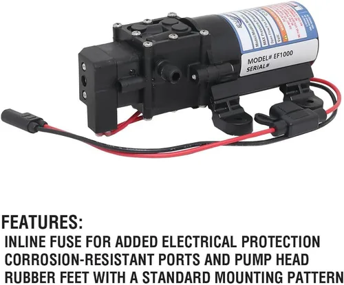 Vista 4 de Everflo EF1000-BOX - Bomba de diafragma de 12 V en caja con puertos de manguera de 3/8 pulgada, 1,0 GPM
