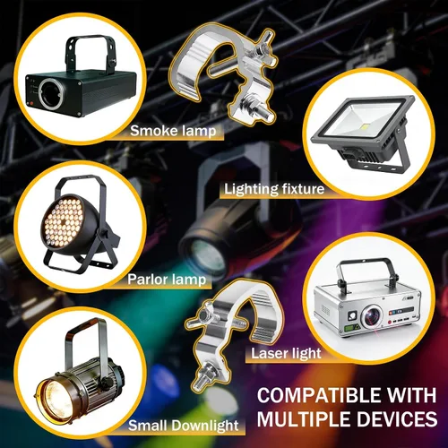 Vista 7 de 3 paquetes de abrazaderas para luces, equipos y accesorios de iluminación de escenario, abrazadera C de iluminación, abrazadera de poste de luz Dj