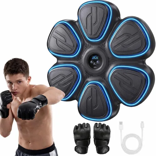 Vista 10 de Music Boxing Wall Machine for Adults & Kids with Led Light & Boxing Gloves 4 puntos de golpe - niños 3+