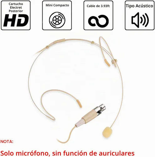 Vista 2 de Auriculares con micrófono discretos para colgar sobre la oreja, compatible con transmisor Shure Wireless System, ideal para conferencias