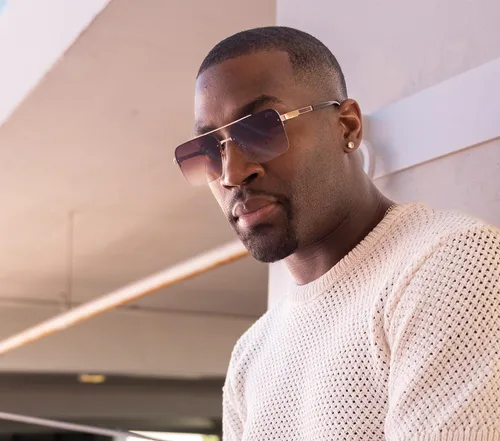 Vista 4 de Gafas de sol para hombre, Harleem sin montura clásica, rectangular, protección UV, a la moda, ultraligeras